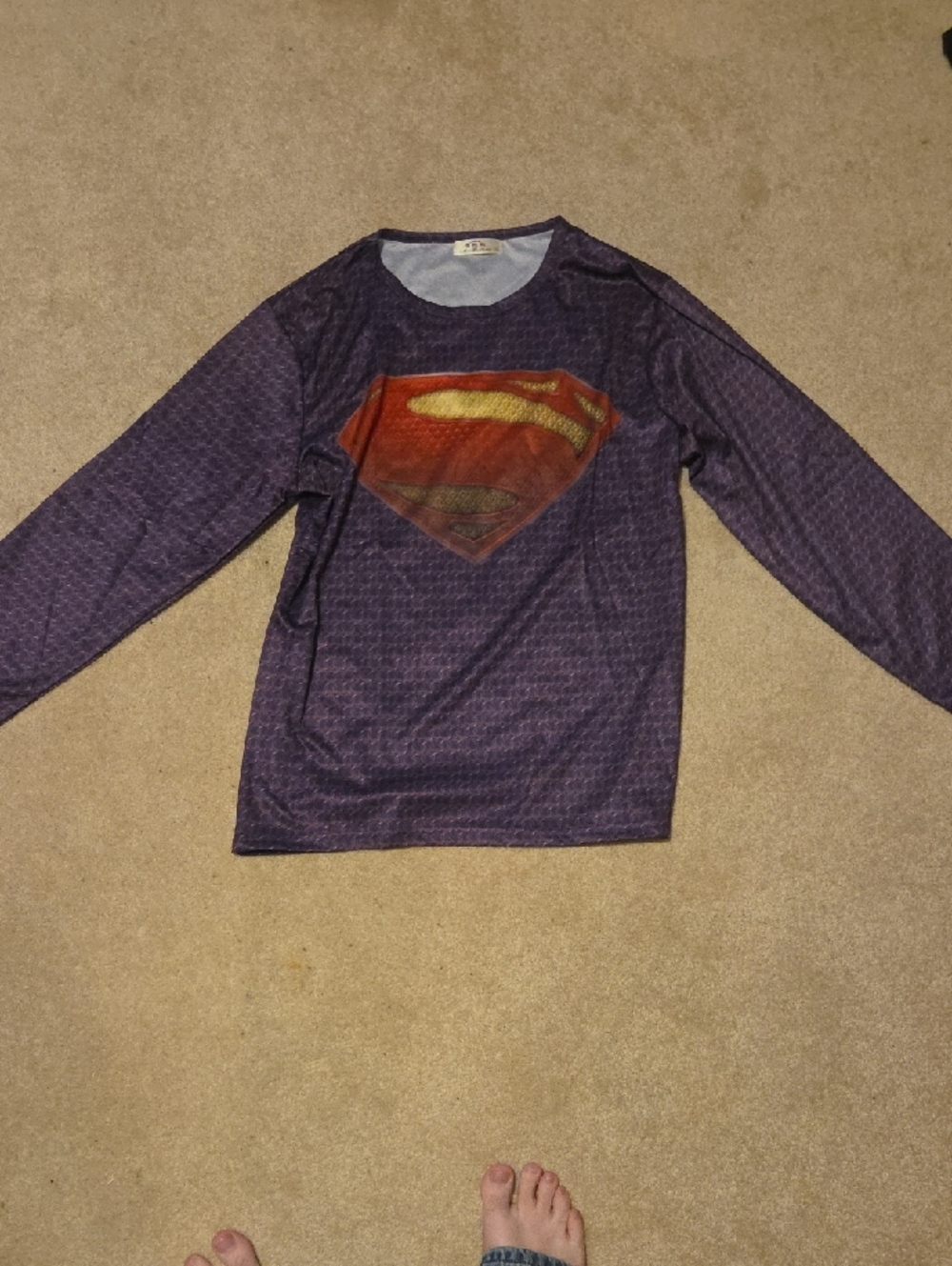 Adult Superman Shirt with Red & Yellow Shield